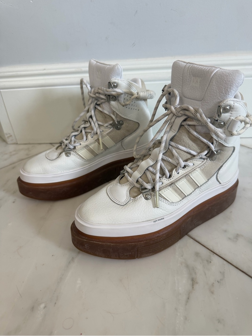 Adidas x Ivy Park Super Sleek Boot Icy Park Women’s 7 white leather high top